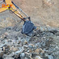 20 ton excavator used vibro hammer ripper to break rock